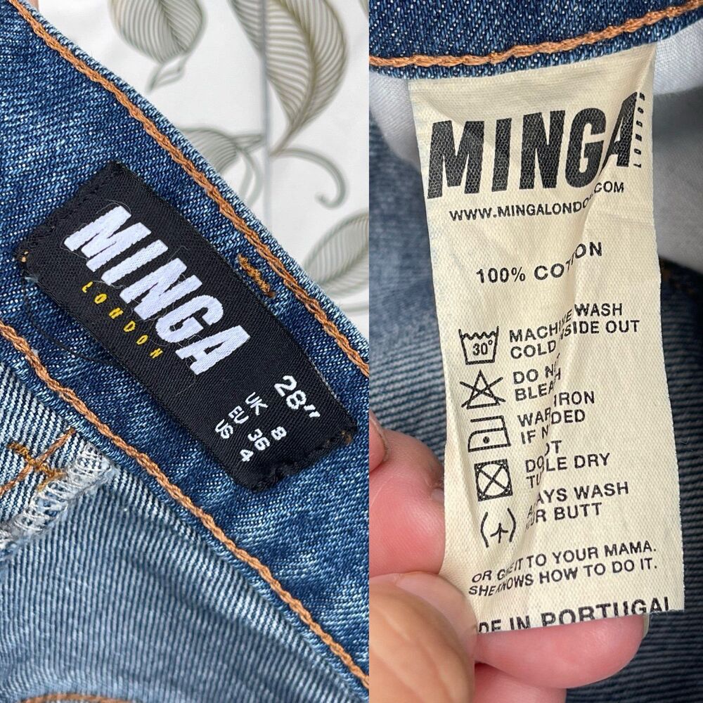 Minga London Butterfly Patch Wide Leg Skater Jeans Y2K Indie Aesthetic size 4 - Picture 12 of 12